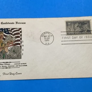 1951 UCV Final Reunion FDC Schacht Cachet – Rare Color Variant, Norfolk VA