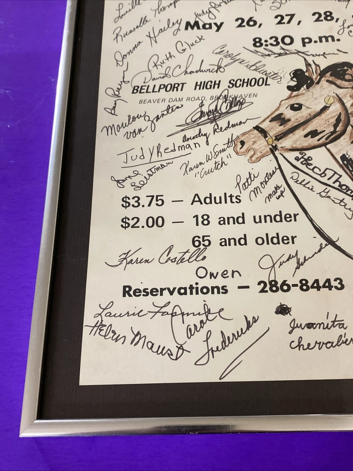 1977 Carousel Bellport Playcrafters Signed Cast Crew Poster Framed 20x15 - Image 2