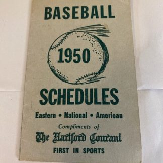The Hartford Courant 1950 Baseball Schedule