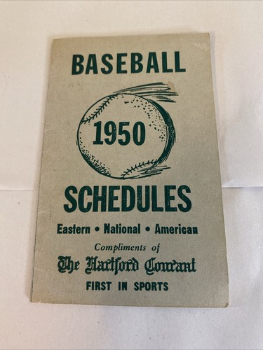 The Hartford Courant 1950 Baseball Schedule