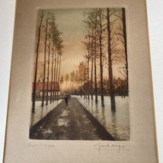 Marcel Augis 1916 Colored Etching Signed Early 1900s