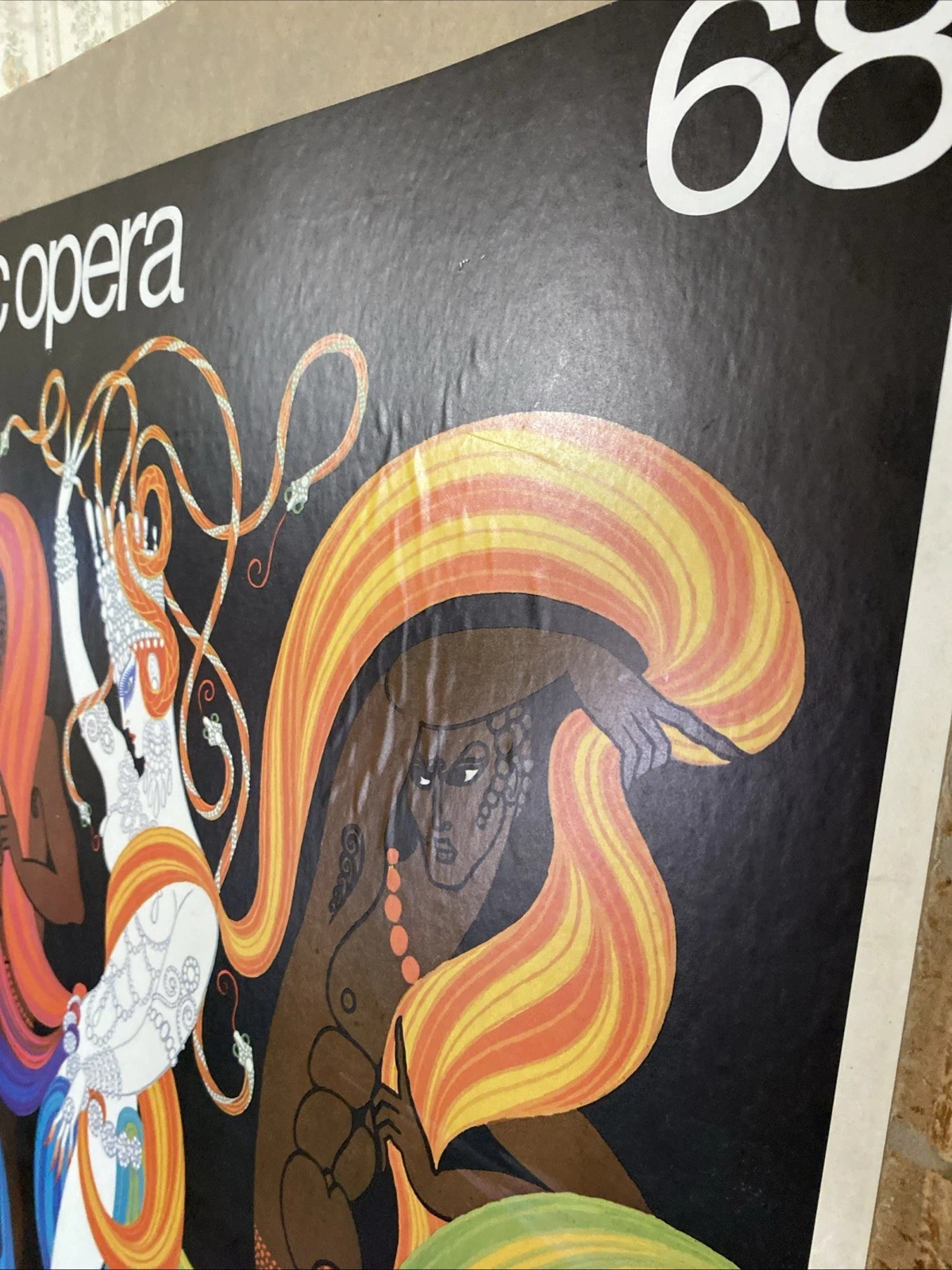 1968 Erté Lyric Opera 68 Vintage Original Chicago Poster Mounted to Board - Image 12
