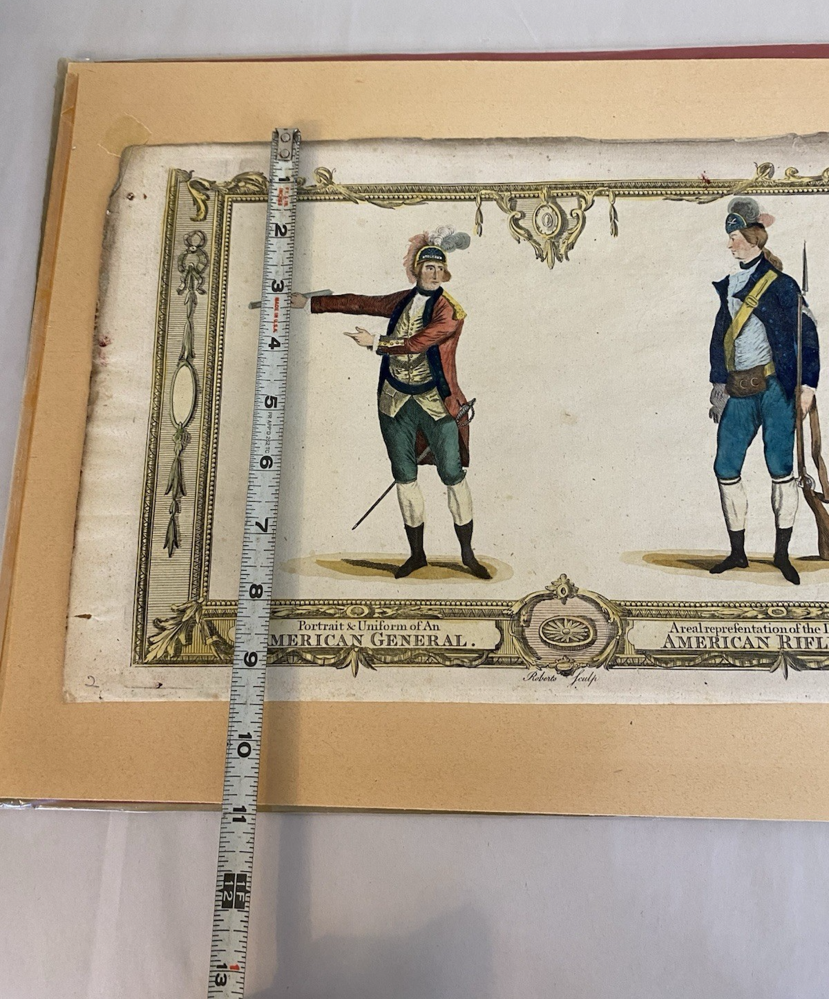 1783 Hand-Colored Engraving of American General & Rifleman – Rare Variant - Image 6