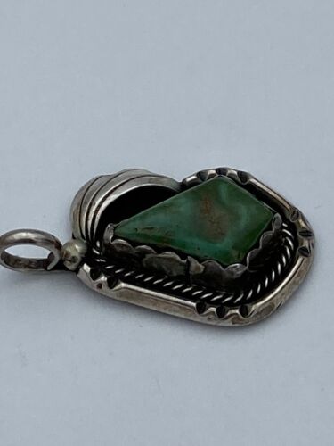 Fannie Platero Native American Platerofne Turquoise Pendant Sterling Silver - Image 8