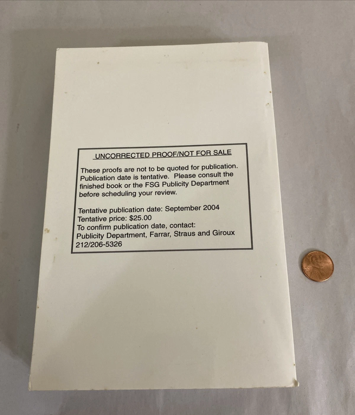 The Disinherited Han Ong Uncorrected Proof Advance Reading Copy Not for Sale FSG - Image 9