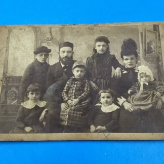 c1880s Utica NY Younge Cabinet Card Large Family 6 Children Baby Victorian Photo
