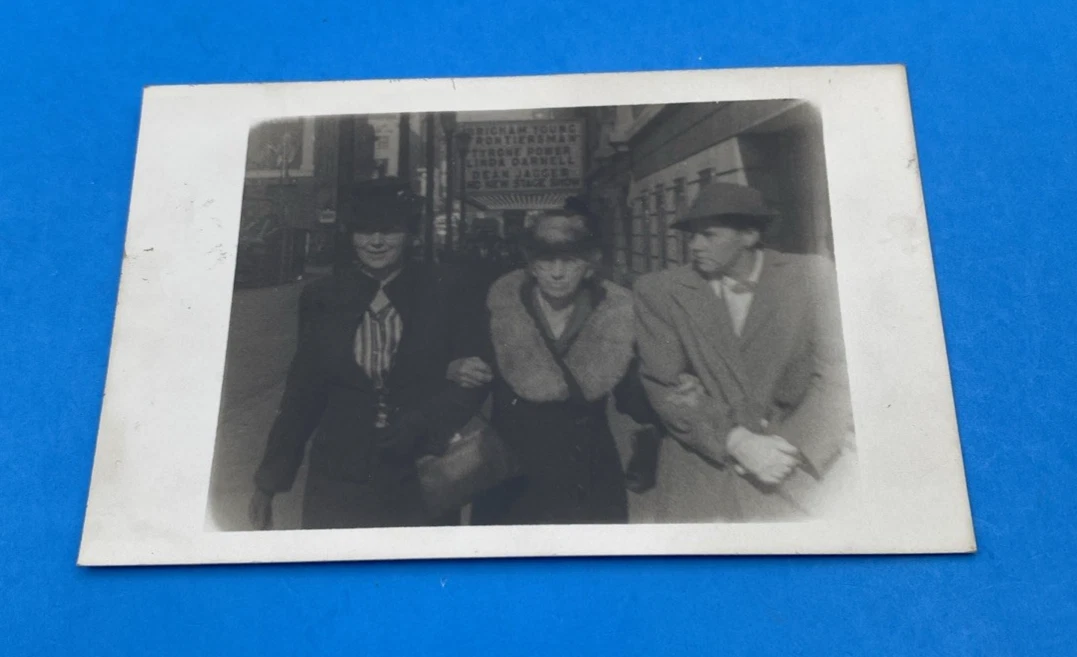 c.1940 Walkie RPPC Street Photo Theater Marquee: Brigham Young (Power, Darnell)