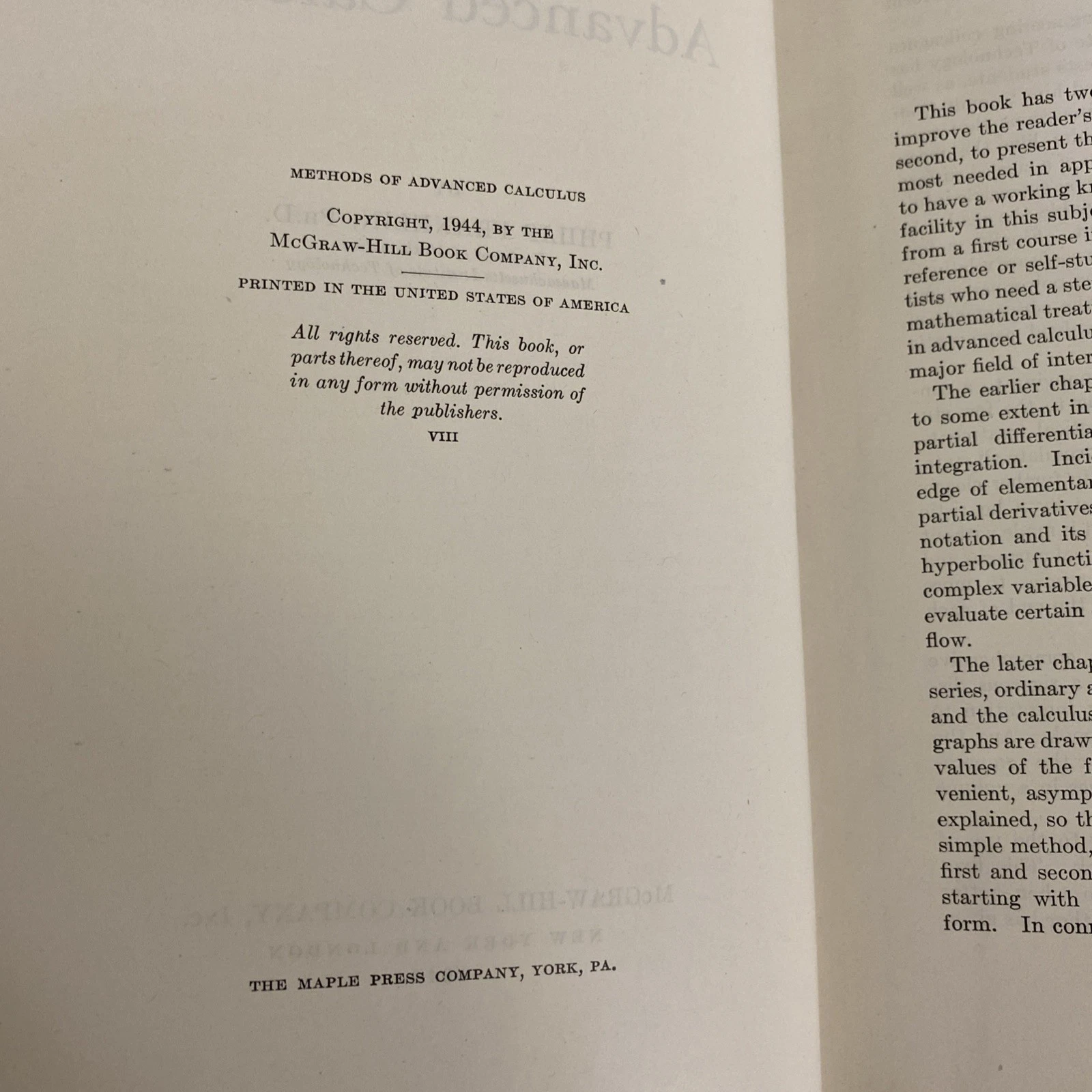 Methods of Advance Calculus Philip Franklin McGraw-Hill 1st Edition 1944 HC - Image 6