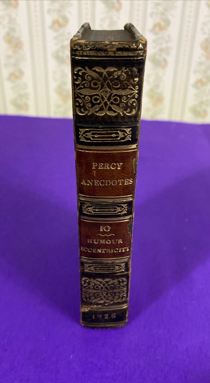 1826 Percy Anecdotes Vol X Humour Eccentricity George Colman Leather Book