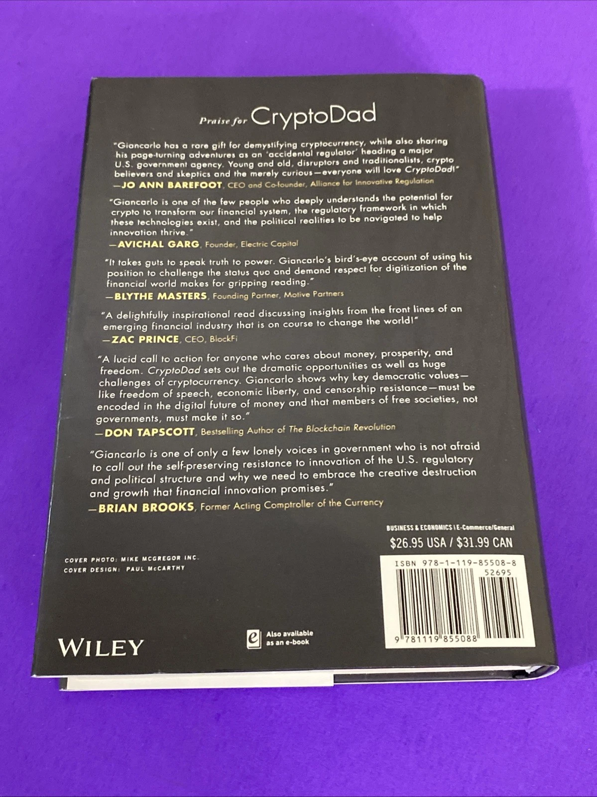 Signed CryptoDad J Christopher Giancarlo HC DJ 2021 Crypto Regulation Book Wiley - Image 7