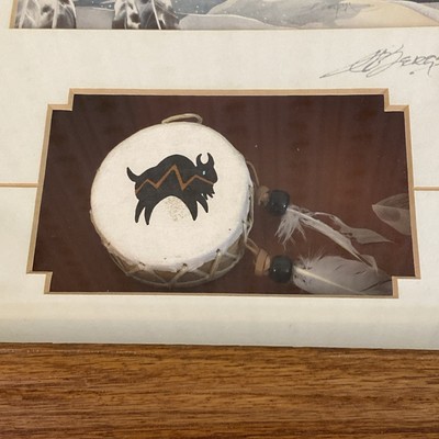 Jody Bergsma Signed Art Shadow Box White Buffalo Matted Print - Image 4