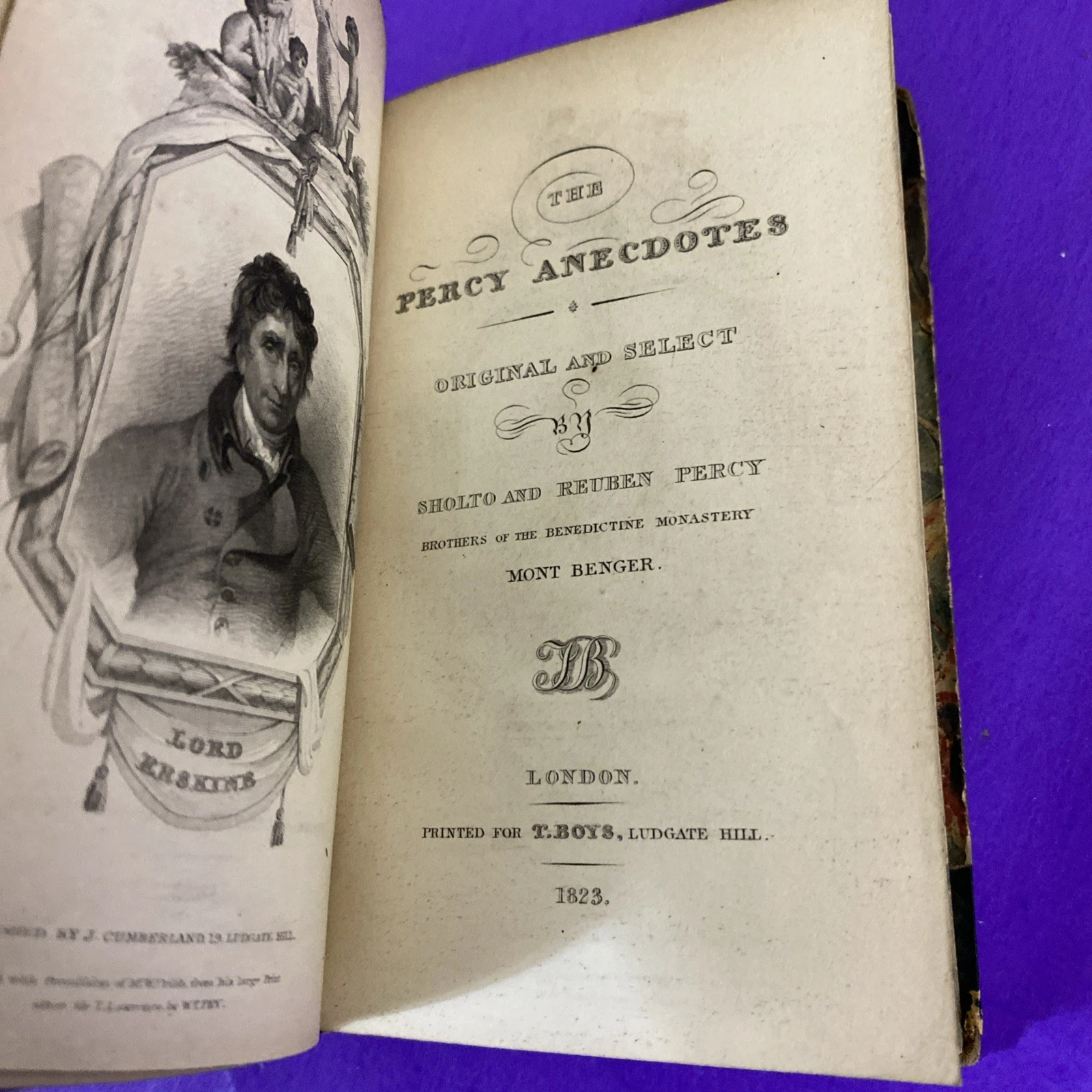 1826 Percy Anecdotes Vol II Eloquence Patriotism Erskine Leather Book - Image 7
