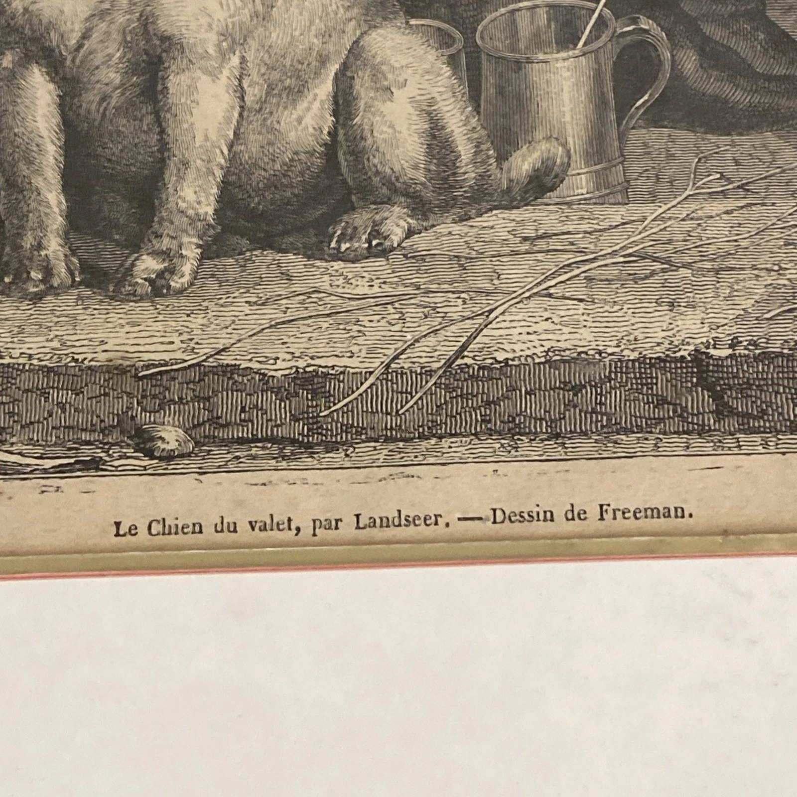 c.1852 Landseer Dogs Pair: Le Chien du Maître & du Valet, French wood engravings - Image 8