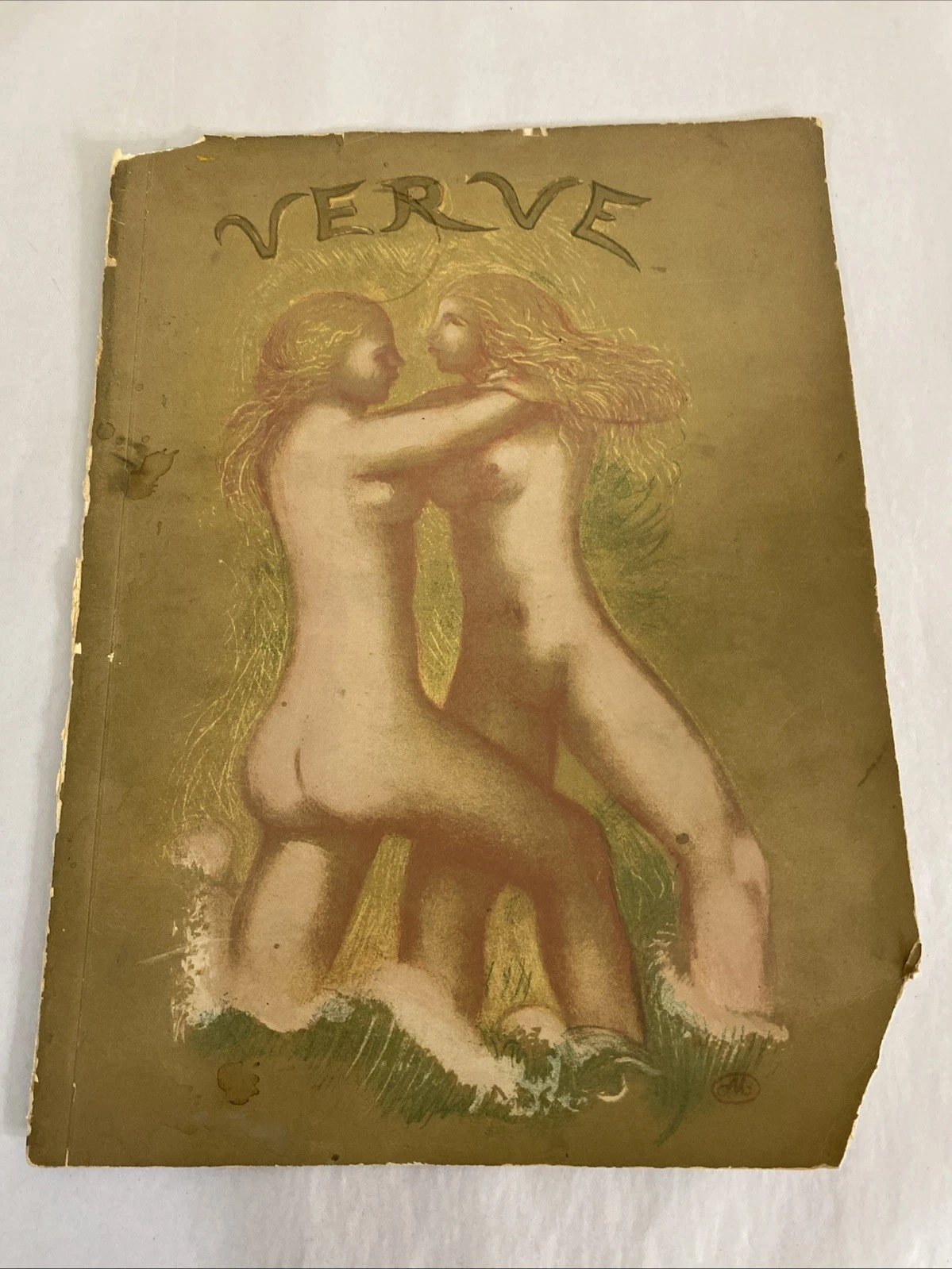 Aristide Maillol Two Nymphs Verve 1939 Front Cover Lithograph Printed Wraps