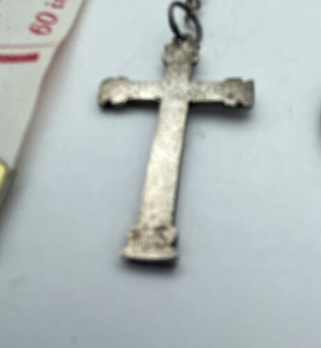 Vtg Rosary Clear Crystal Beads, Sterling Silver, Virgin Mary, Jesus Christianity - Image 8