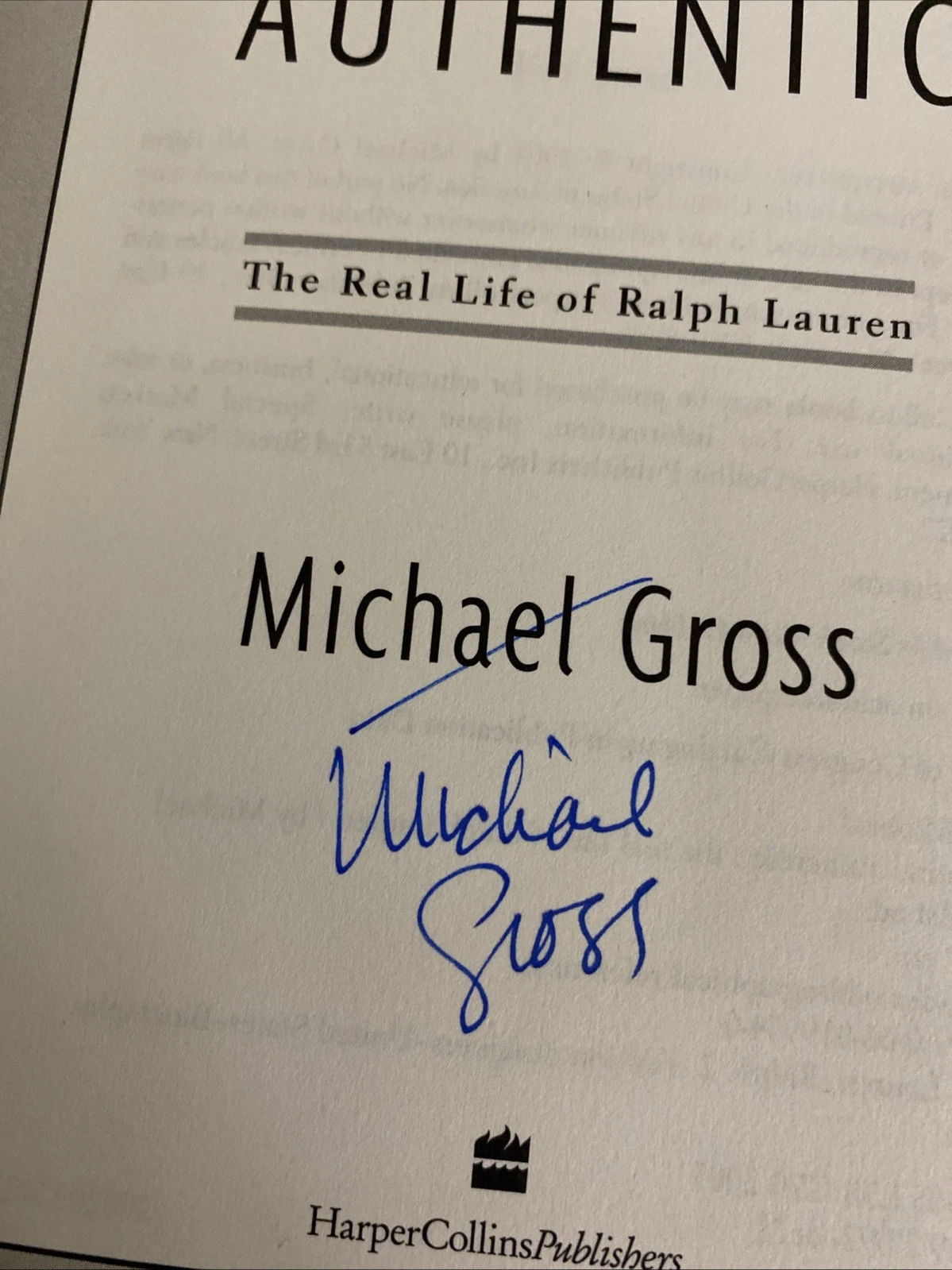 Signed 1st/1st Genuine Authentic Michael Gross Ralph Lauren Biography HC DJ 2003 - Image 4