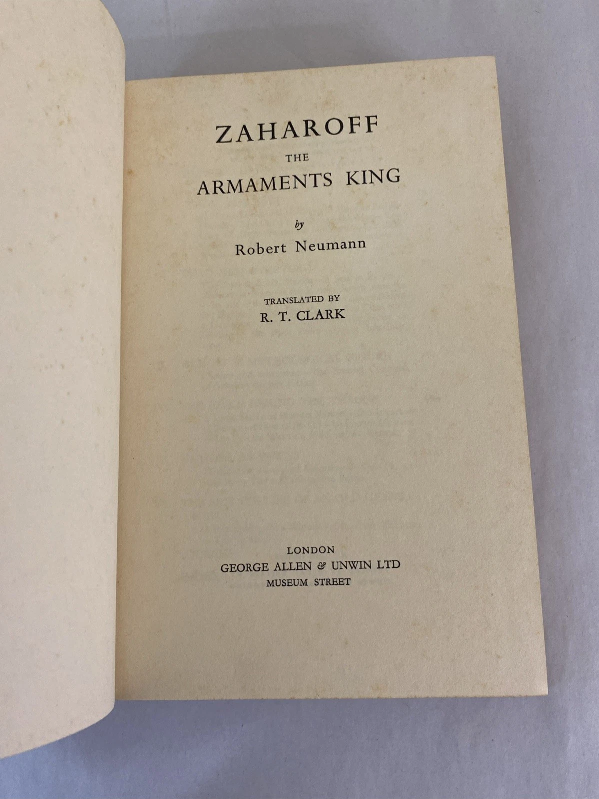 Zaharoff The Armaments King by Robert Neumann 1935 HC London 1st Ed - Image 5