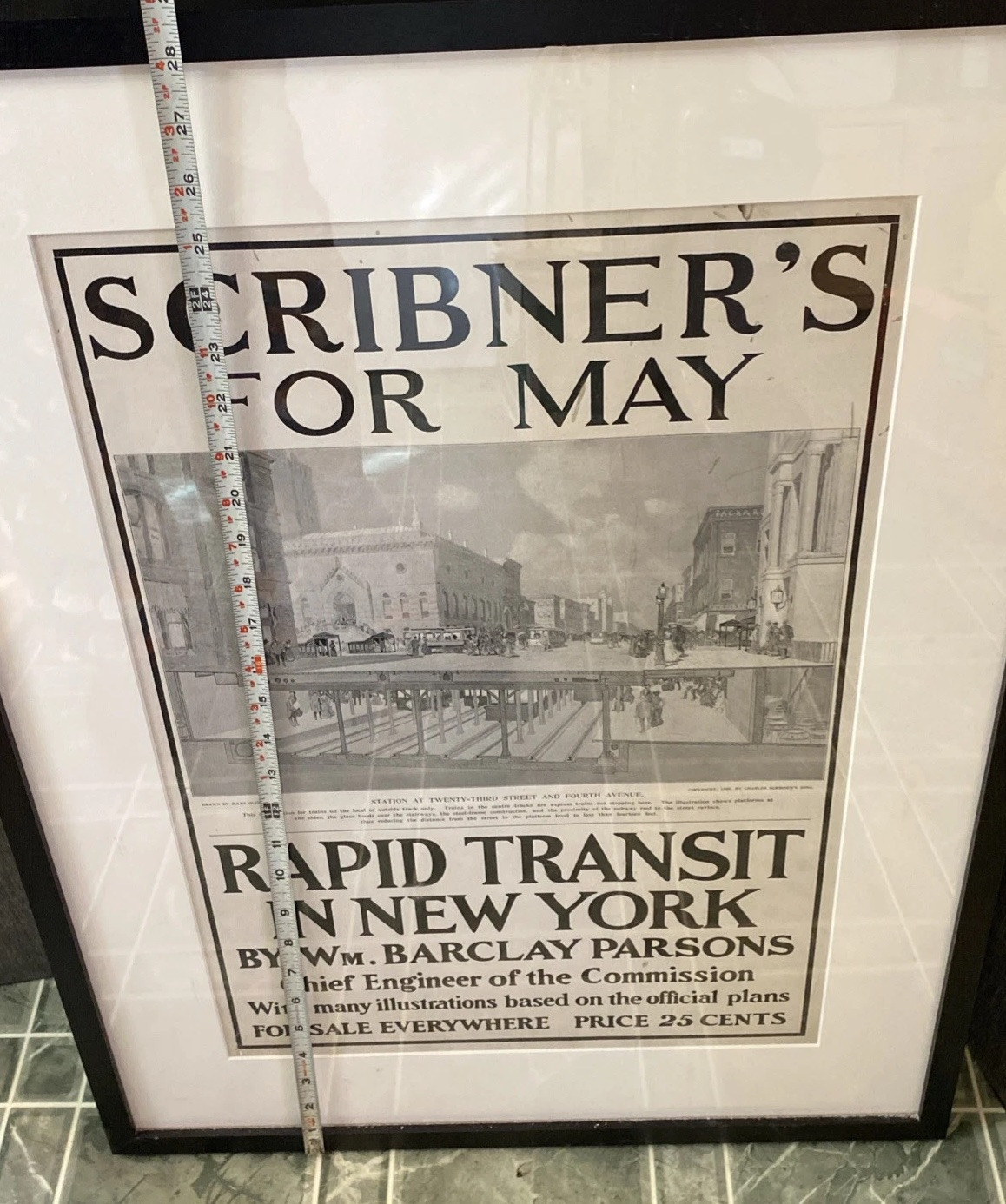 1900 Scribner’s Rapid Transit In New York Original Poster Jules Guérin Litho - Image 9