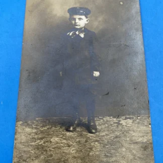 Haunted Boy Portrait RPPC KRUXO c1910s - Eerie 'Damien' Look, Unused Real Photo!