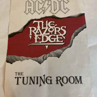 AC/DC The Razor’s Edge Show Band Tuning Room Door Notice & Pass