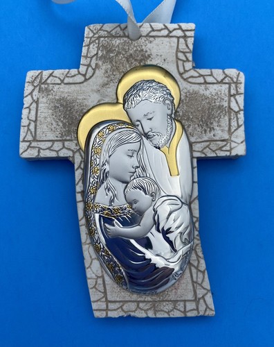 Creazioni RL Argenti Laminato AG, Holy Family Silver Wall Plaque, Italy,