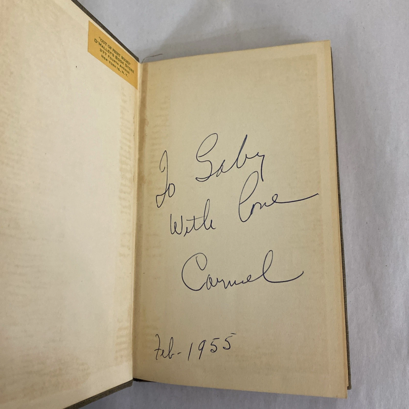 1952 Don't Think About It Carmel Myers SIGNED Inscribed Feb 1955 Doubleday HC NY - Image 4