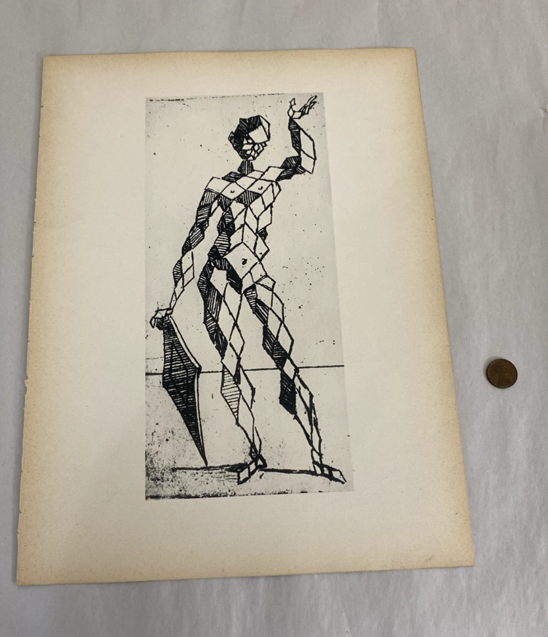 Verve 1939 single leaf: French male studies after David + Bracelli Harlequin art - Image 7