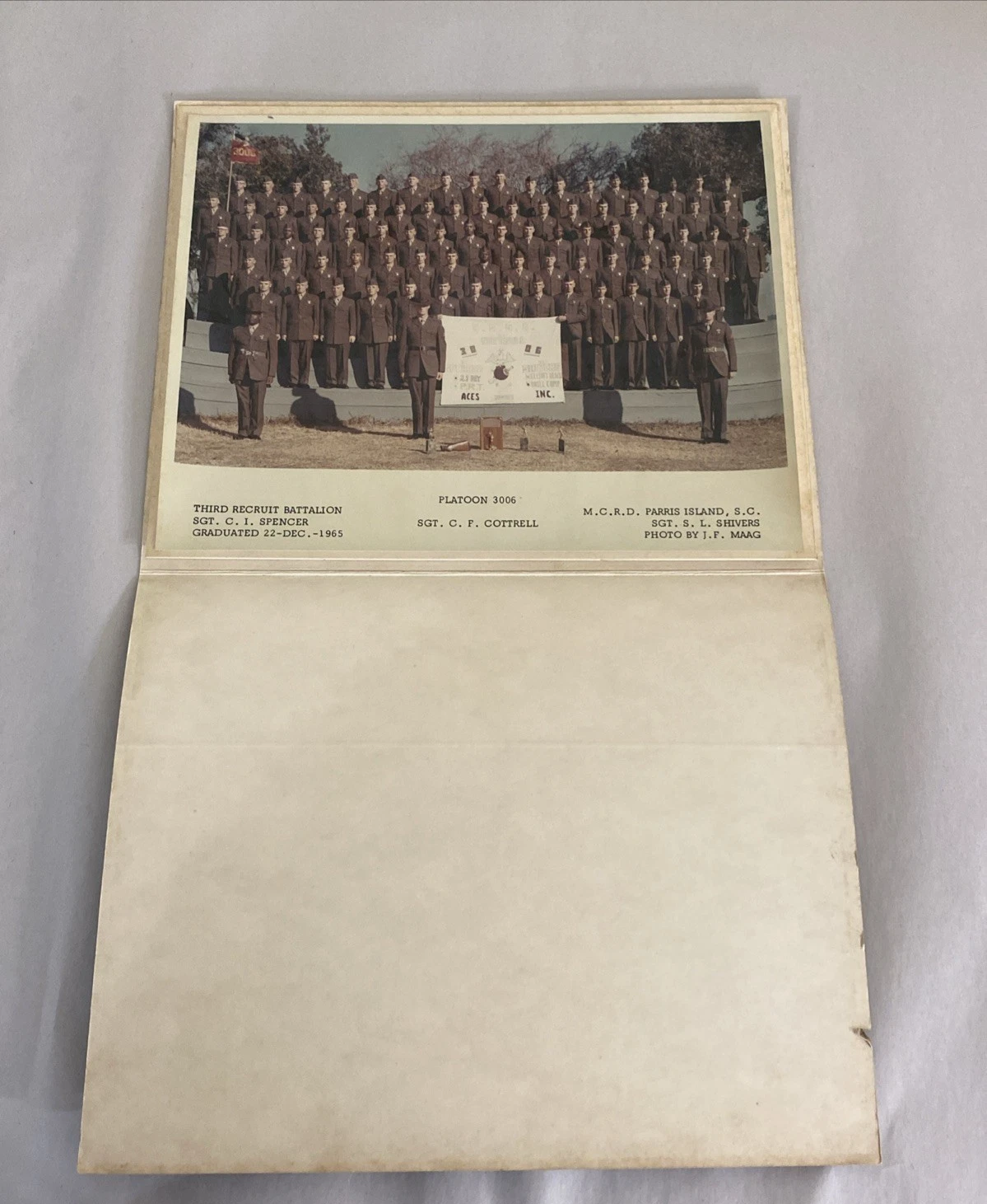 1965 USMC Parris Island Platoon 3006 Yearbook w Photo & 1966 NYC Grad Sheet Set! - Image 11