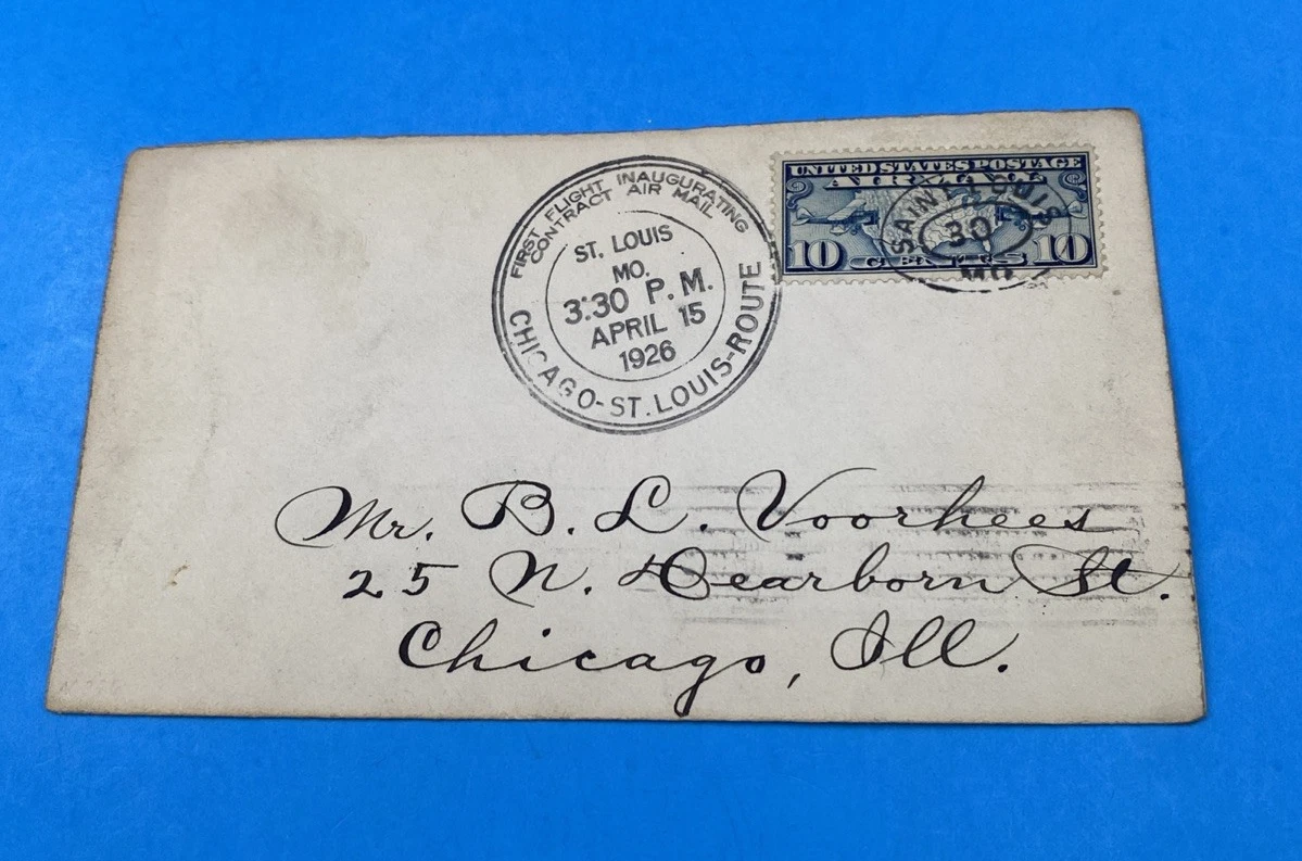 1926 CAM-2 First Flight Airmail Cover St. Louis to Chicago April 15