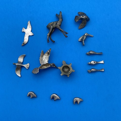 Lot of 13 Sterling Silver Animal Charms - Dove, Humming bird, Turtle, Deer, Bear - Image 3