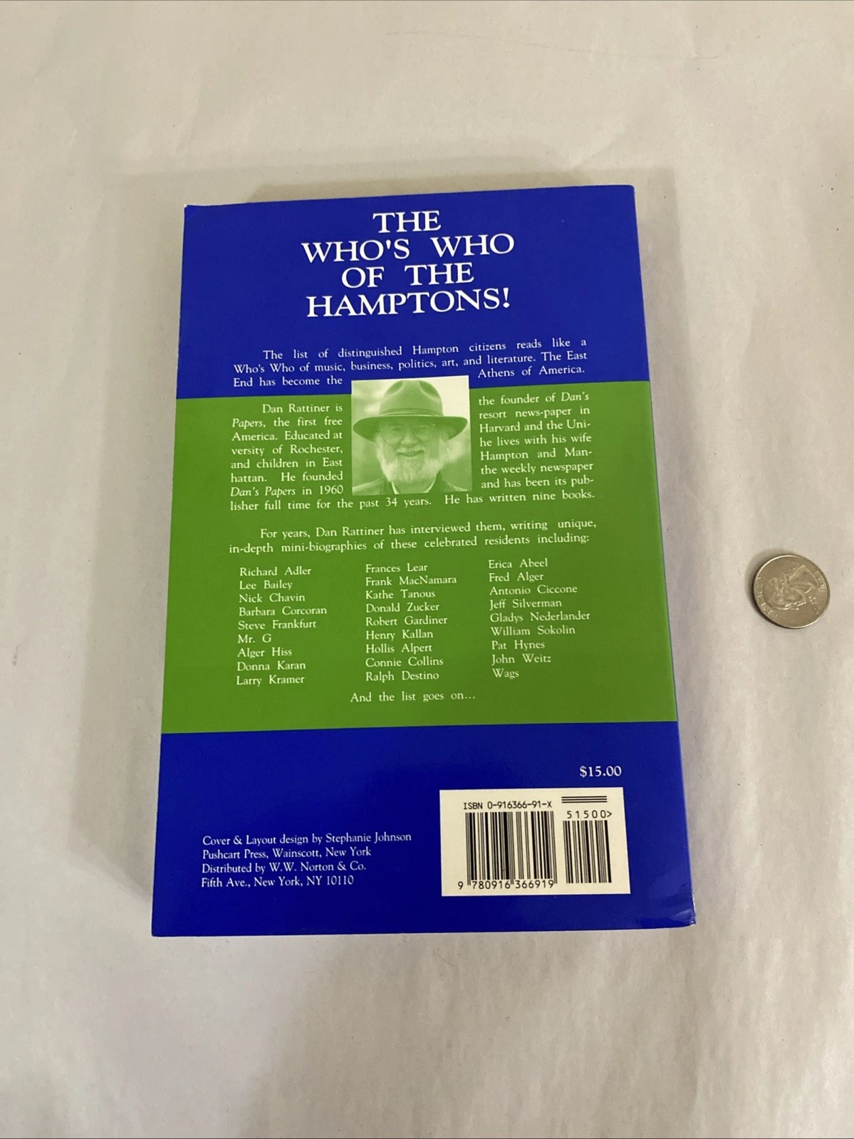 SIGNED/INSCRIBED Who's Here: Heart of the Hamptons Rattiner 1994 Plimpton PB NYS - Image 10