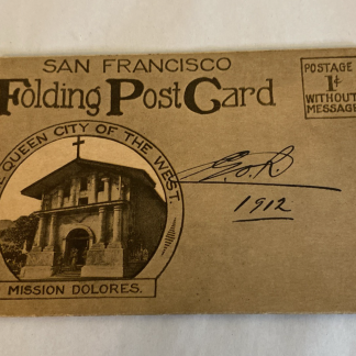1912 San Francisco Postcard Folder Mission Dolores Fire Scene G.O.H. VGC Rare