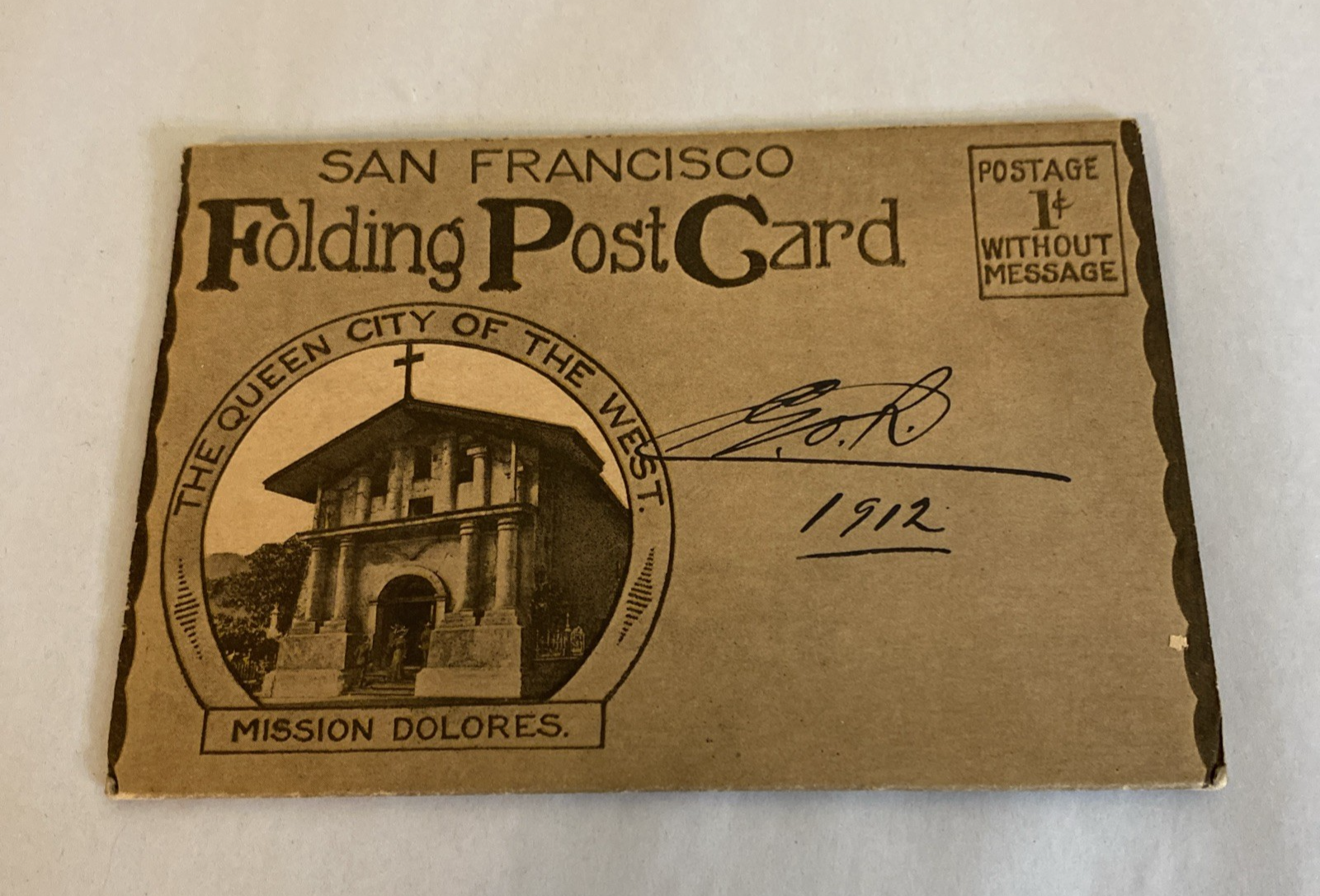 1912 San Francisco Postcard Folder Mission Dolores Fire Scene G.O.H. VGC Rare
