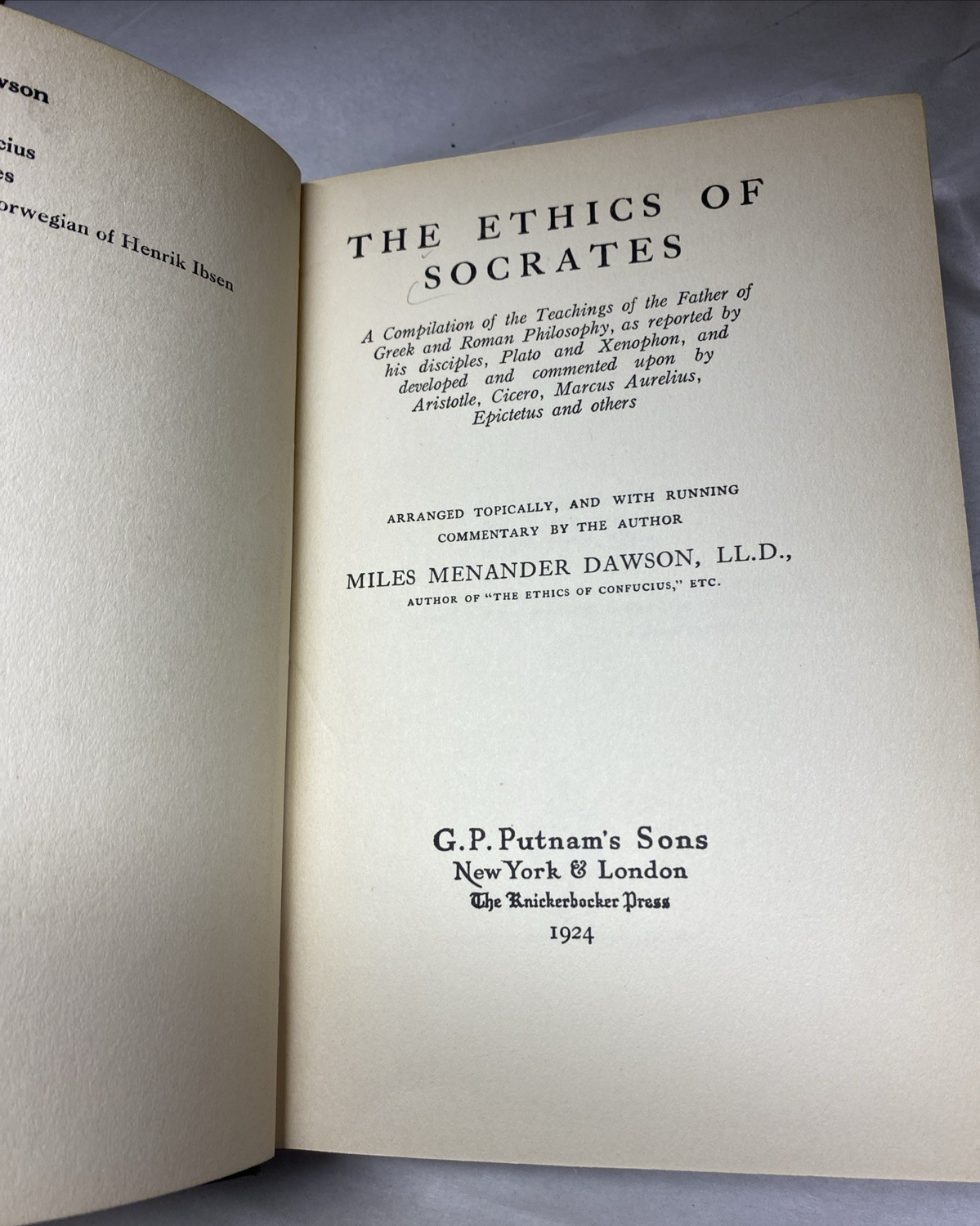 The Ethics of Socrates A Compilation of the Teachings Miles Menander Dawson 1924 - Image 3