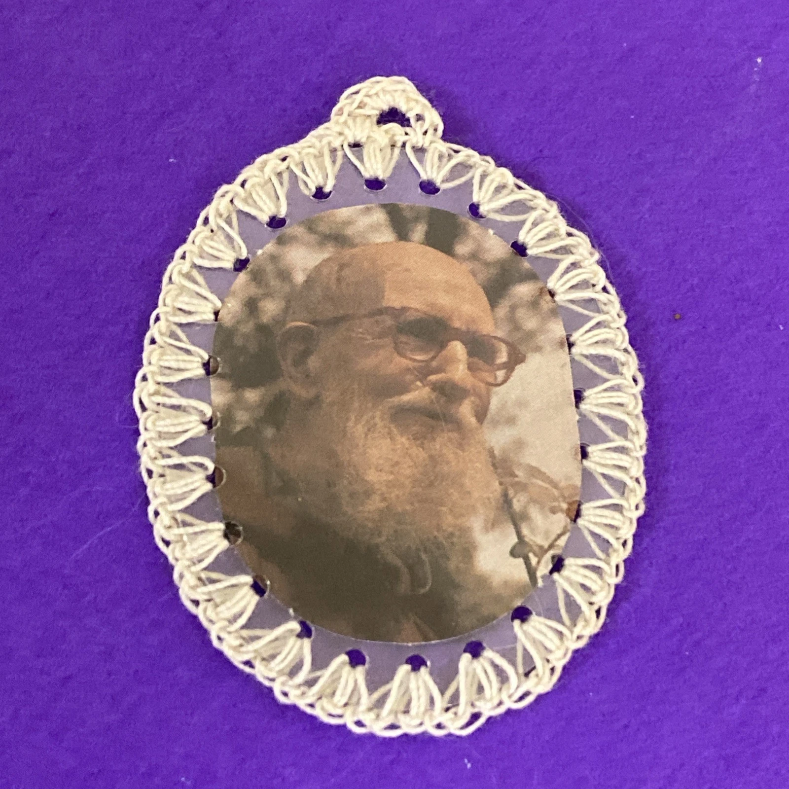 Vintage Fr Solanus Casey 2nd Class Relic Badge Clothing Worn Vice Postulator OFM