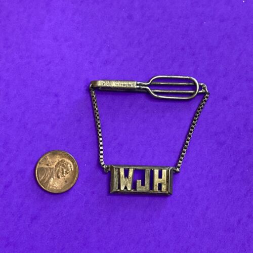 Vintage Swank Sterling Silver Tie Clip With Initials- W. J. H. - Image 2
