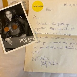 1992 Madonna Photo Of Fan See Through Shirt Cutty McGill Photography With Letter