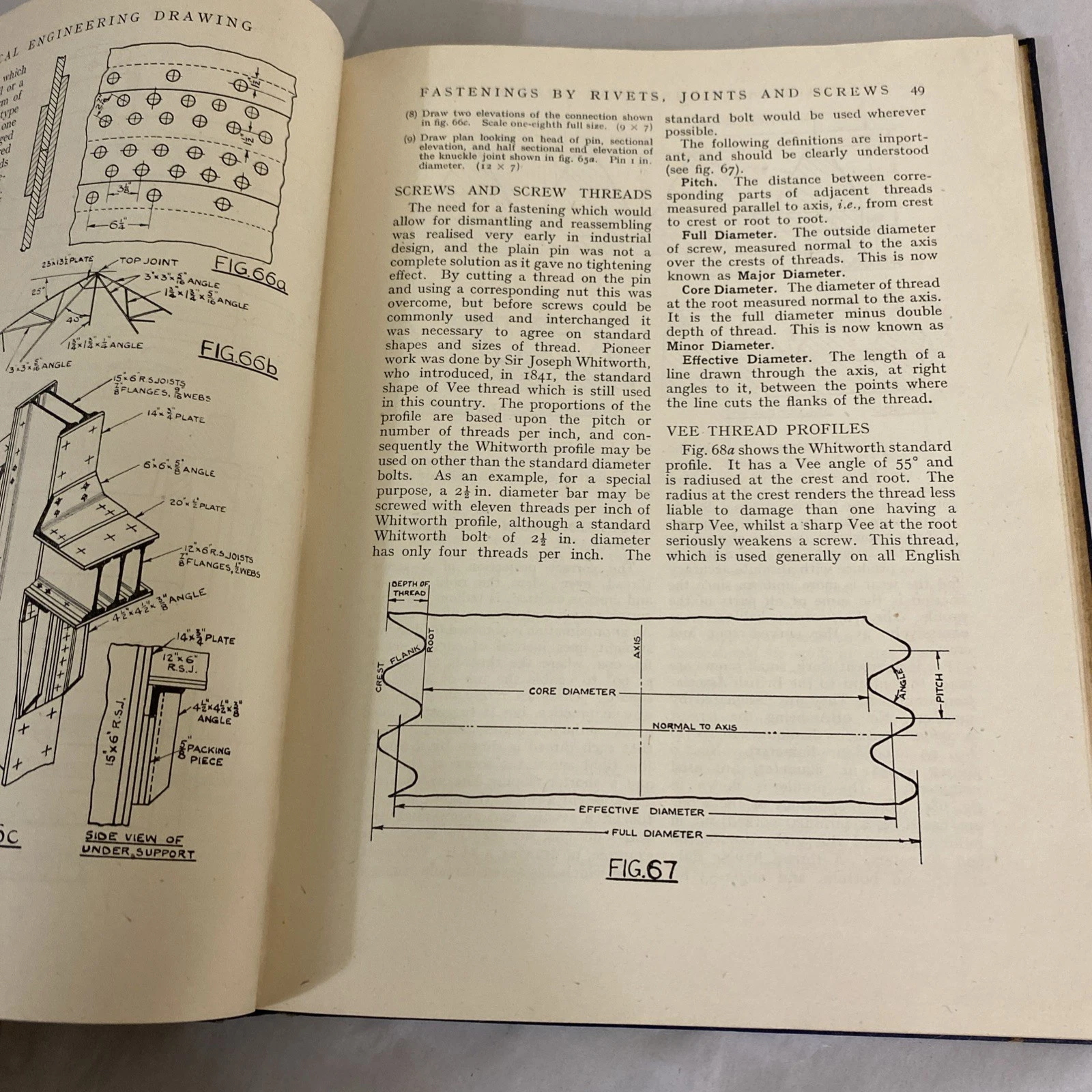 1944 Practical Engineering Drawing Vol 1 HMS Glendower Royal Navy Textbook - Image 12