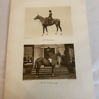 R.E. Strawbridge & Wife Elliott & Fry Photogravure on Horses for Fox Hunt