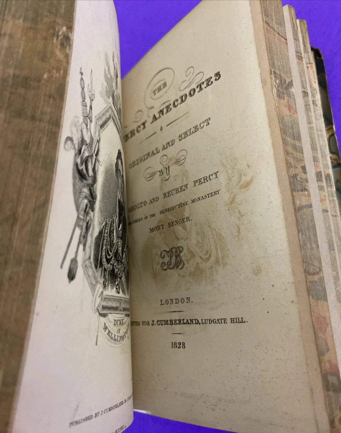 1826 Percy Anecdotes Vol VII Heroism War Anglesey Waterloo Leather Book - Image 11