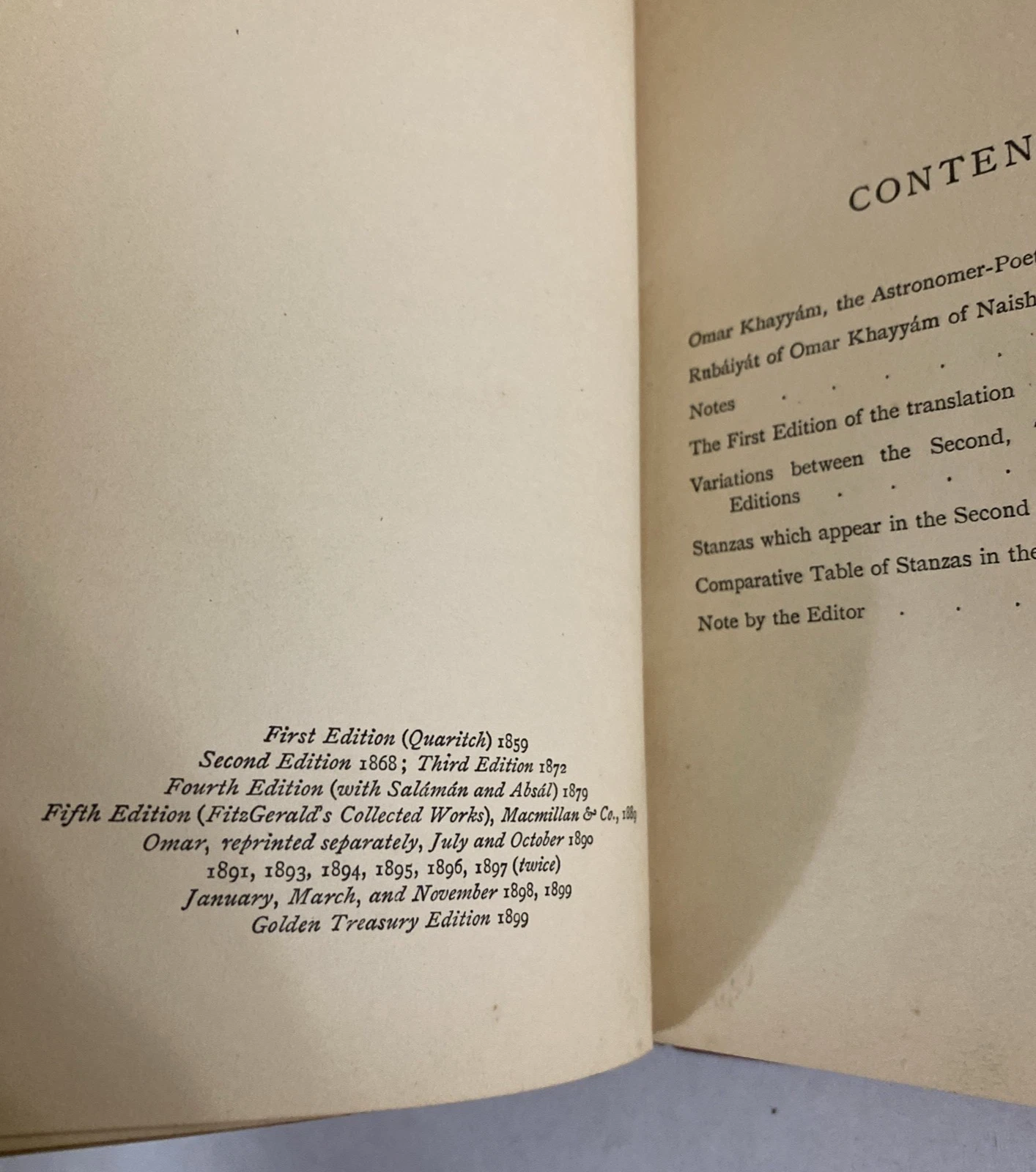 1899 Rubaiyat of Omar Khayyam Macmillan Golden Treasury Leather Spine Gilt Inscr - Image 8