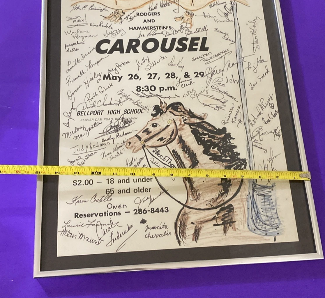 1977 Carousel Bellport Playcrafters Signed Cast Crew Poster Framed 20x15 - Image 8
