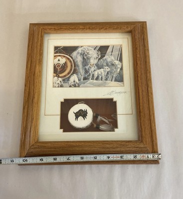 Jody Bergsma Signed Art Shadow Box White Buffalo Matted Print - Image 6