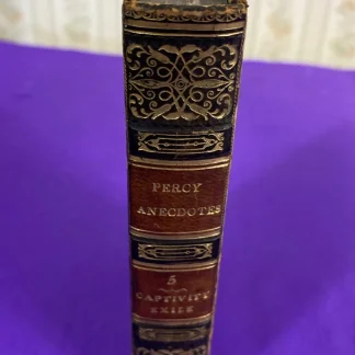 1826 Percy Anecdotes Vol V Captivity Exile Leather Antique Book