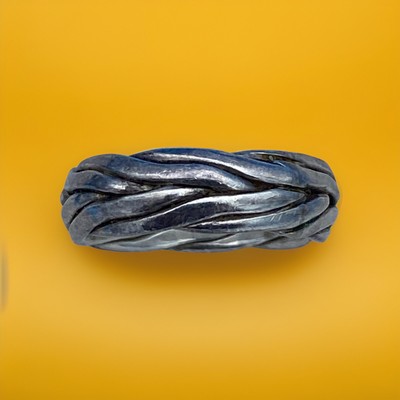 Vintage Sterling Silver Braided Band Ring Size 8.5