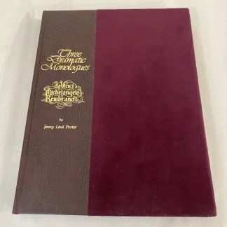 Three Dramatic Monologues da Vinci Michelangelo Rembrandt Ltd 1st Ed Hammer 1978