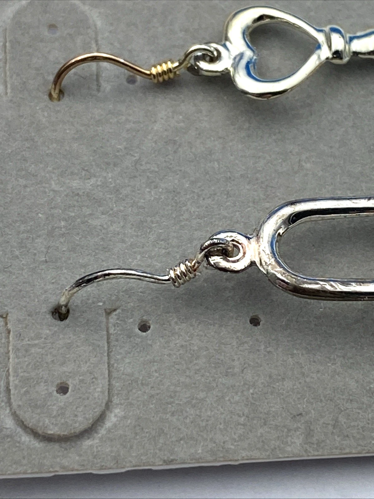 Vintage Forever New Heart Lock Key Earrings NOS Original Card Sterling Silver - Image 6