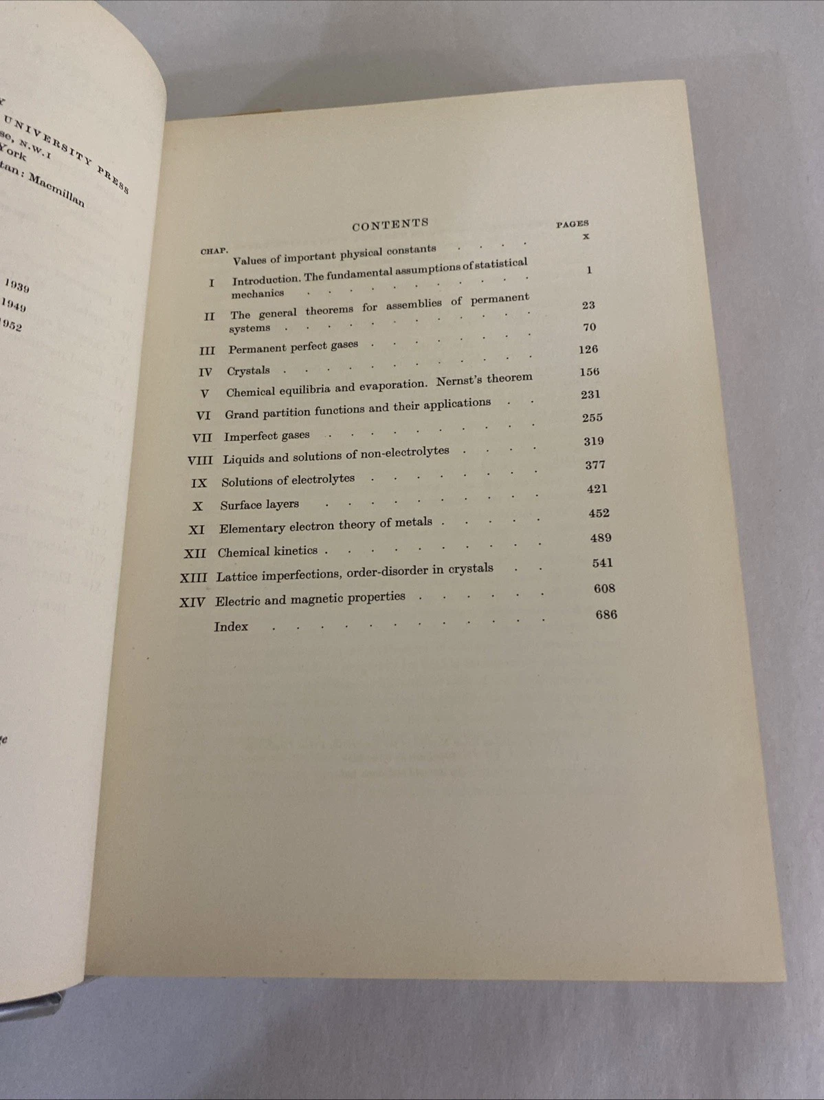 Statistical Thermodynamics Fowler Guggenheim 1952 3rd Imp HC + Poly Rcpt BklynNY - Image 7