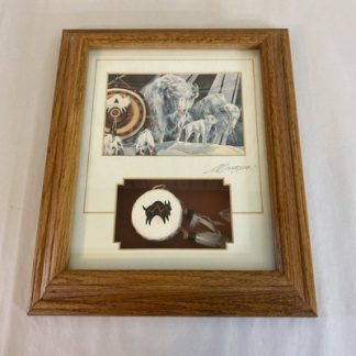 Jody Bergsma Signed Art Shadow Box White Buffalo Matted Print