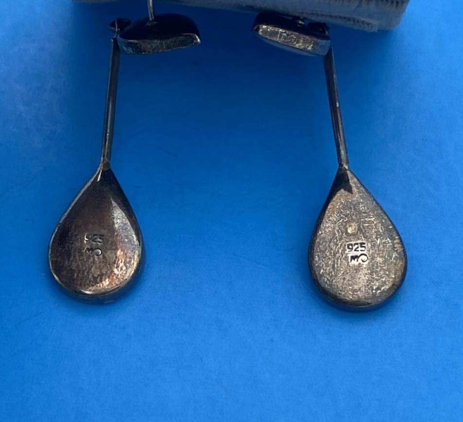 Marsala Sterling Silver Earrings Made In Thailand Dangling Mother of Pearl Pink - Image 3